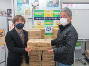 NPO法人日本もったいない食品センターからみかんゼリーを提供いただきました