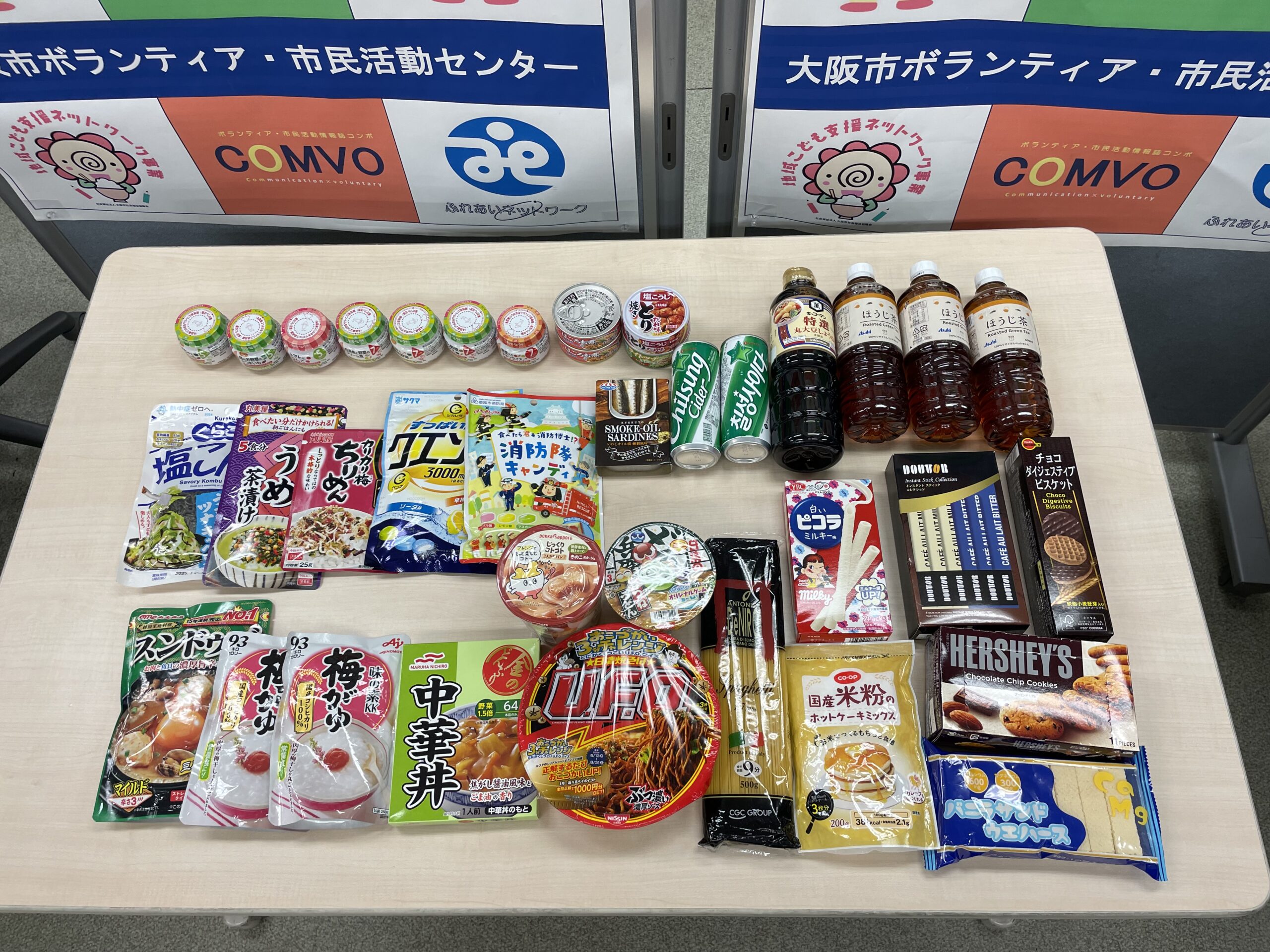 日本信号 株式会社 大阪支社から食品類を提供いただきました